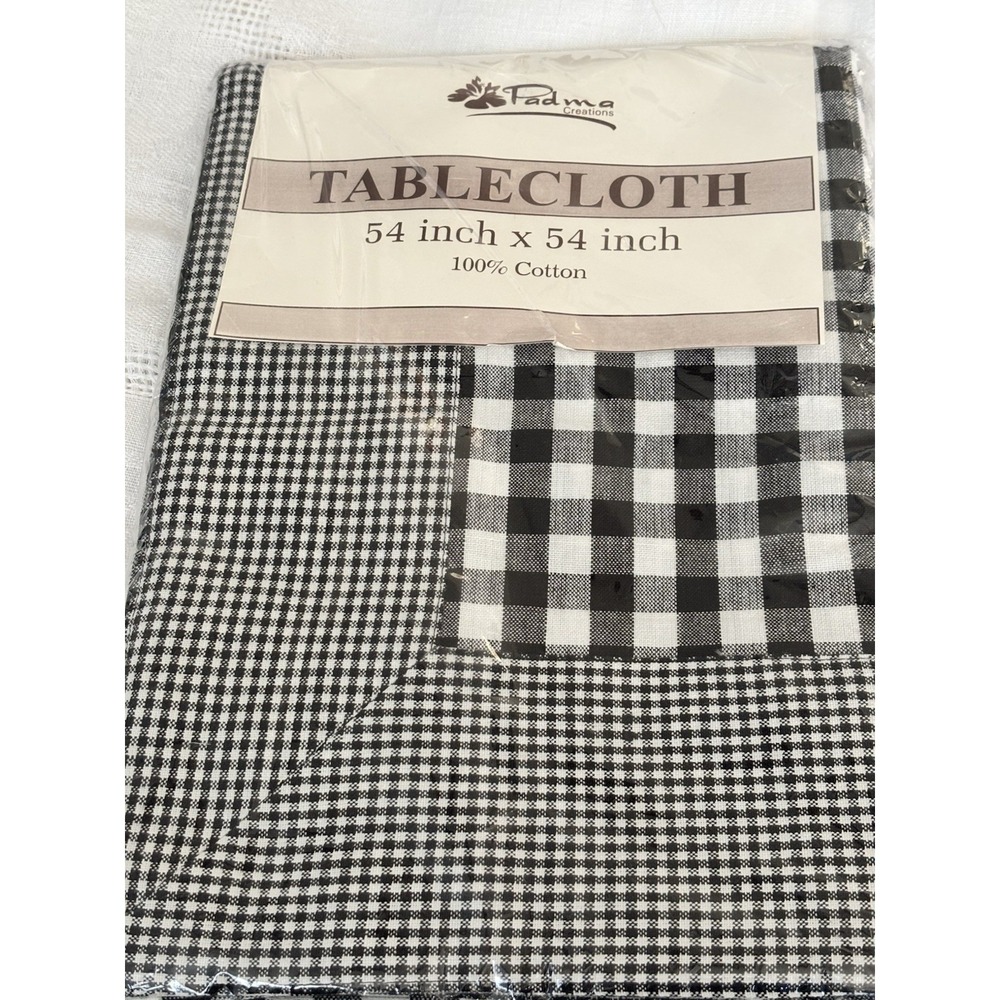 Padma Buffalo Check Tablecloth-Country Gingham Rustic Farmhouse 54x54 NEW